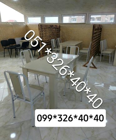 Bağ, çöl masa və oturacaq dəstləri: Yeni, Dördbucaq masa, 4 stul, Açılmayan, Stullar ilə, Metal, Azərbaycan — 14