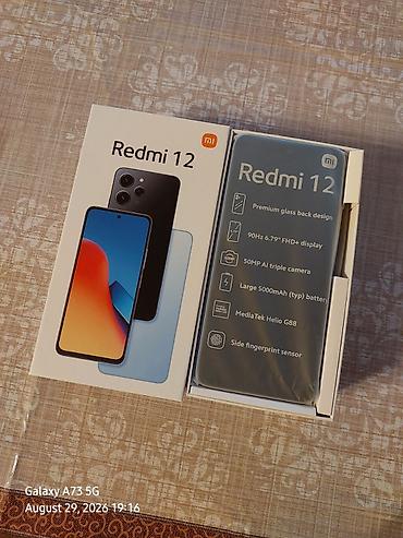 google pixel fold: Redmi 12, 256 GB, rəng - Mavi, Barmaq izi — 1