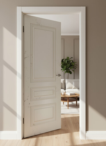 pvc qapi: Klassik dizaynlı interyer qapısı - Rəng: açıq krem/ivory tonlarında -