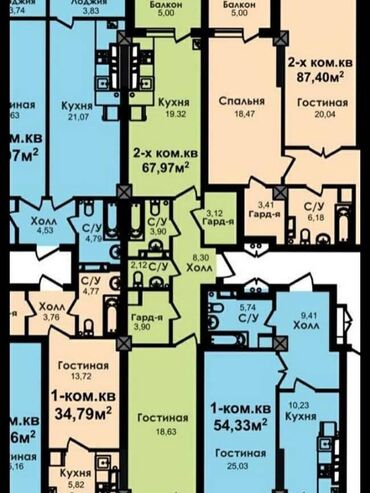 купить квартиру в рассрочку без первоначального взноса: 2 комнаты, 68 м², Элитка, 6 этаж, ПСО (под самоотделку)
