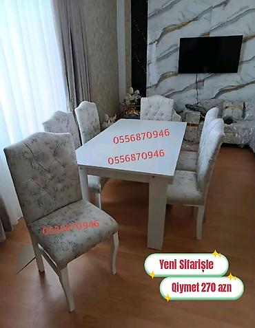 termo xalca: Qonaq otağı üçün, Yeni, Açılmayan, Dördbucaq masa, 6 stul — 6