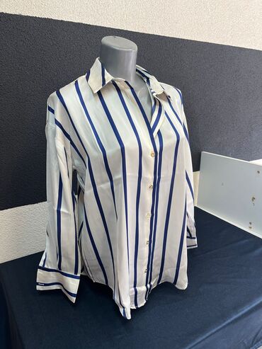Košulje, bluze i tunike: M (EU 38), Saten, Prugasti, bоја - Šareno