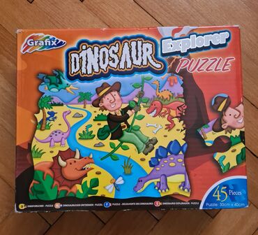 dinosaurusi igračke: Slagalica dinosaurusi od 45 delova,dobro očuvana,ne prihvatam