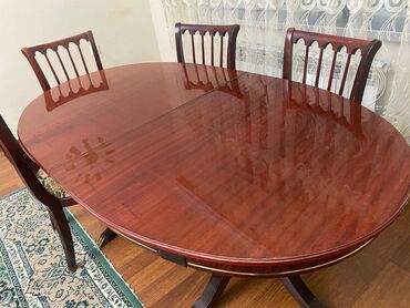 Masa və oturacaq dəstləri: Qonaq otağı üçün, İşlənmiş, Açılan, Oval masa — 2