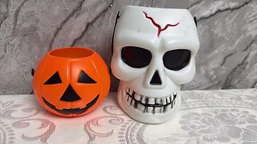 konfet: Halloween dekoru üçün plastik aksesuar dəsti - 2 ədəd tematik qab: 1 — 1
