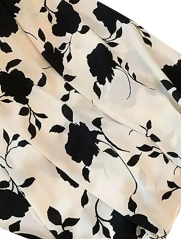 guess rsd: Midi suknja sa crno‑belim floralnim printom Velicina XL - Kroj — 2