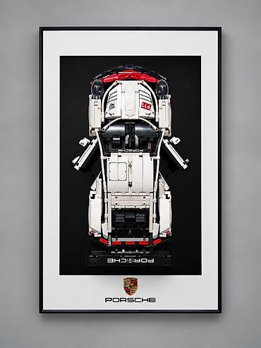 красный страитель: Porsche 911 RSR — конструктор 1580 деталей + картина 80×50 см — 2