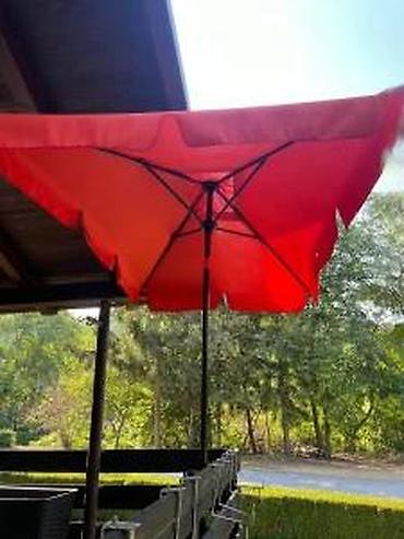 Suncobrani, tende i paviljoni: Veliki baštenski/suncobran za terasu – crveni - Prečnik krošnje — 10