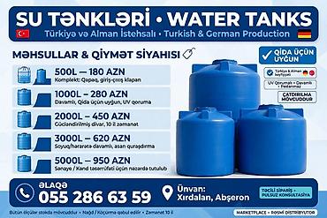 Su çənləri – Türkiyə və Alman istehsalı Həcmlər və qiymətlər: - 500L lalafo.az -da Su çənləri – Türkiyə və Alman istehsalı Həcmlər və qiymətlər: - 500L