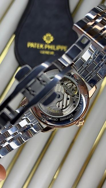 mirvari reng: Patek Philippe qol saatı – avtomatik mexanizm, safir şüşə, 5 ATM suya — 1