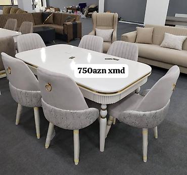 stollar ve stullar: Qonaq otağı üçün, Yeni, Açılmayan, Oval masa, 6 stul — 1