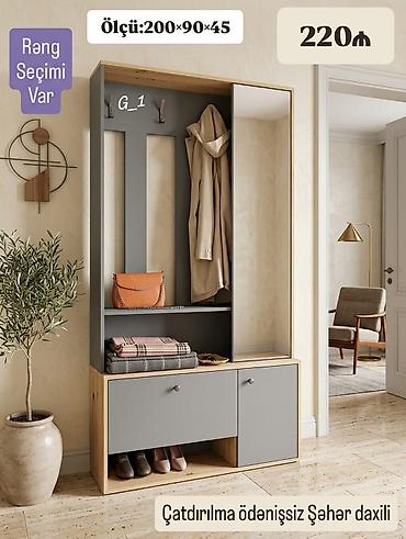 Dəhliz üçün funksional askılıq və şkaf sistemi - Ölçü: 200 × 90 × 45