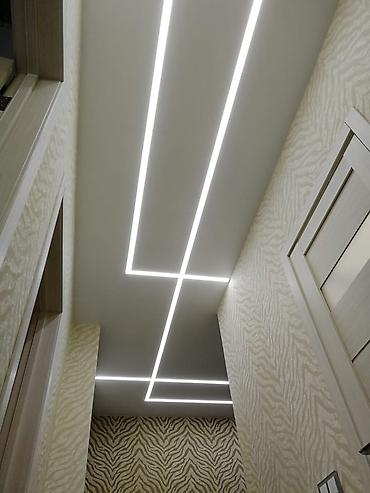 Потолочные работы: Натяжные потолки с трековыми светильниками Парящие потолки Теневые — 10