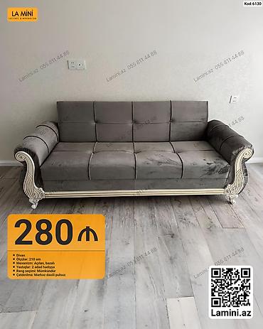 Kod: 6130 Divan – 210 sm - Mexanizm: açılan, bazalı - Komplekt: 2 lalafo.az -da Kod: 6130 Divan – 210 sm - Mexanizm: açılan, bazalı - Komplekt: 2