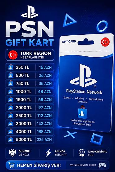 playstation hediye kartı: 🎮 PSN Gift Kart – Türk Region Hesabları üçün 🇹🇷 ✅ 100% Orijinal PSN — 1