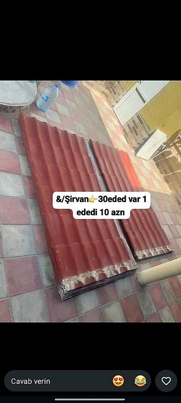 Dam örtükləri: Qırmızı rəngli dalğalı dam örtüyü vərəqləri - Material: metal/profil — 1