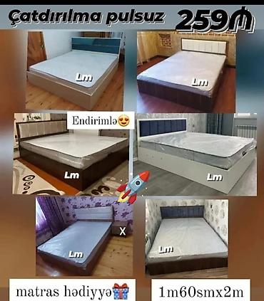 mebel yigilmasi: Yataq dəsti – müxtəlif dizaynlarda başlıqla Ölçü: 1 m 60 sm x 2 m — 1