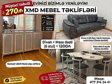 XMD MEBEL TƏKLİFLƏRİ divan 450₼ açılan baza Fabrik istehsali masa 6