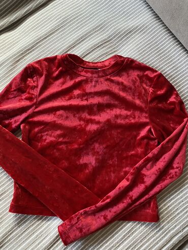 zara bluze i tunike: H&M, S (EU 36), Single-colored, color - Red
