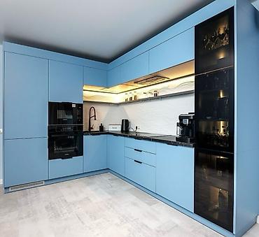 Sifarişlə mətbəx mebeli: Sifarişlə mətbəx dəsti, Özü çəkən petlələr, Mat laminat, Kredit yoxdur, Pulsuz çatdırılma — 26