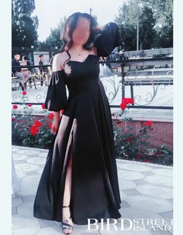 сарафан из шелка: Вечернее платье, Короткая модель, Шелк, С рукавами, M (EU 38), One size