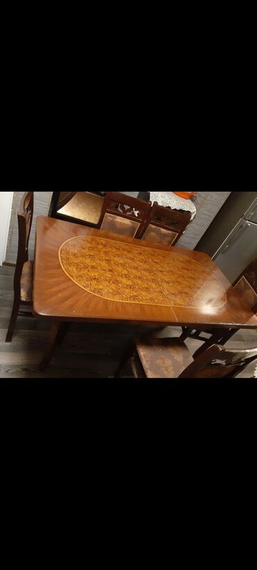 stol satılır: Qonaq masası, İşlənmiş, Açılan, Dördbucaq masa