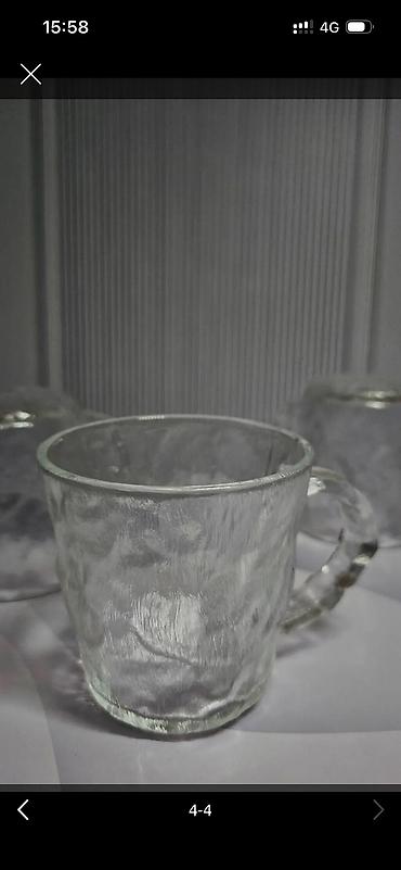 крушки: Набор стеклянных чашек с ручками, 6 шт. - Материал: прозрачное — 3