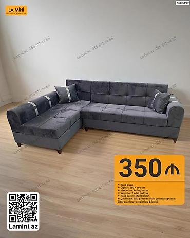 kunc divan: Künc divan – Kod: 6899 - Ölçülər: 260 × 160 sm - Mexanizm: Açılan — 1