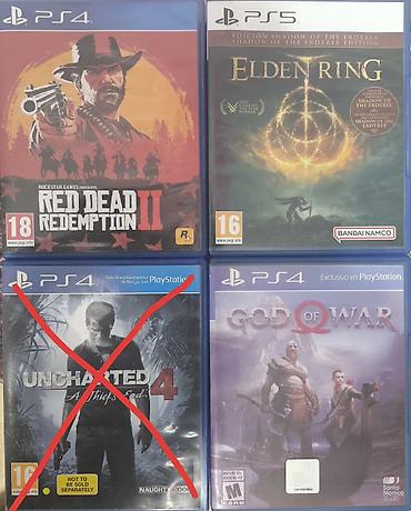 Rdr2 - 2000 сom Elden ring - 2000 сom Uncharted 4 - продан God of war