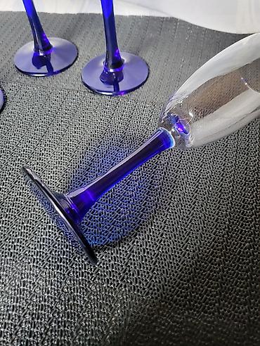 Čaše: Holandske nove vintaz case za vino. Case za vino staklo,kobaltno — 11