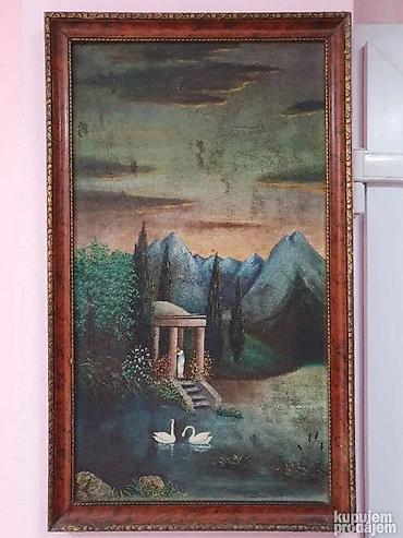 cajka satovi: Autor nepoznat, ulje na lezonitu. Dimenzije slike 55,5x30,5cm sa ramom — 5