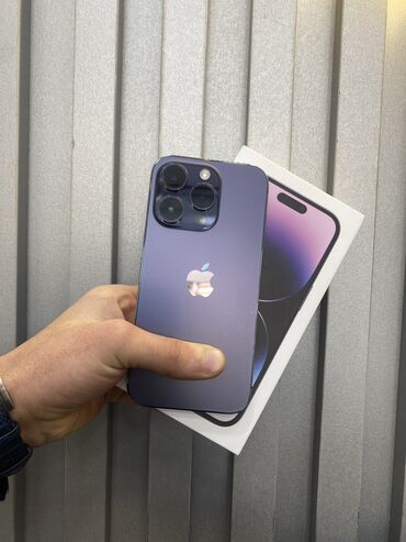 Apple iPhone: IPhone 14 Pro, 128 GB, Deep Purple, Zəmanət, Face ID