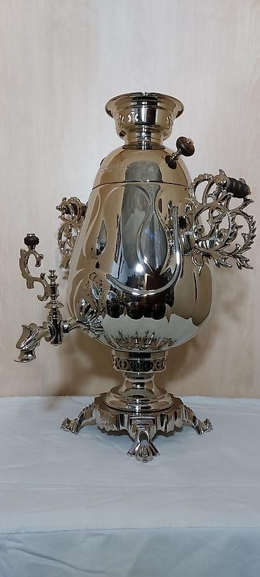 samovar aliram: 2022-ci ilin Tula istehsali samavar 8-litrlikdir, materiali; mis ve — 4