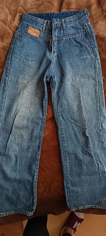 Kişi geyimləri: Klassik mavi rəngli cins şalvar - Material: sıx denim (pambıq əsaslı) — 1