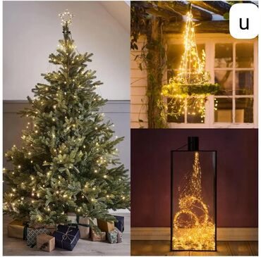 Yeni il oyuncaqları və bəzəkləri: Məftil işıq Yolka və ya dekor üçün istifadə olunur 220 woltla işləyir — 10