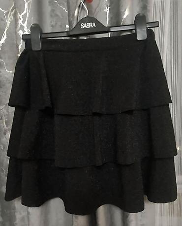 bej qadın ətəkləri: Vərəqləyin!!! Qara cins Stradivarius yubka XS razmerə uyğun .Yeni — 4