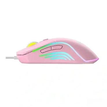 sredjivanje brade: Gejmerski žičani miš – rozu boje sa RGB osvetljenjem - Ergonomski — 4