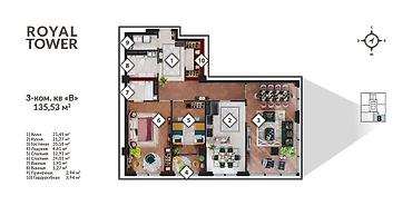 ts group: 3 комнаты, 136 м², Ала-Арча ТРЦ Элитка, 8 этаж — 2