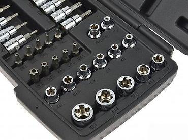Setovi ručnog alata: Set nasadnih bitova i nastavaka u koferu – Torx, Ribe, imbus i — 6