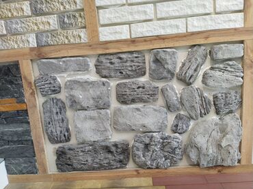 kafel qiymetleri 2024: Dekorativ daş üzlük panelləri - Material: dekorativ daş/daş imitasiya