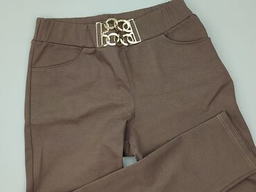 spodnie z jedwabiu naturalnego: Material trousers for women, size L