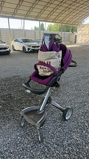 Детский мир: Детская прогулочная коляска Stokke Xplory (фиолетовый цвет) — 7
