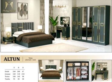 Yataq otağı dəstləri: İkinəfərlik çarpayı, Komod, Dolab, 2 tumba, Rusiya, Yeni — 5