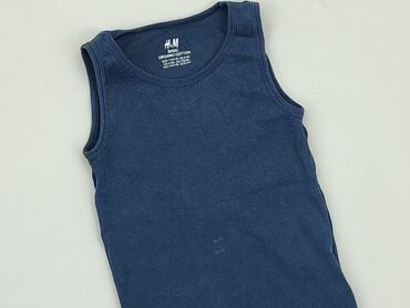 czarny podkoszulek na ramiączkach: Podkoszulka, H&M, 5-6 lat, 110-116 cm, stan - Dobry