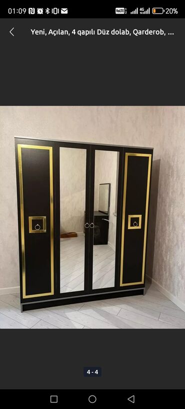 Dolablar: Yeni, Açılan, 4 qapılı Düz dolab, Dolab-asılqan, Azərbaycan — 26