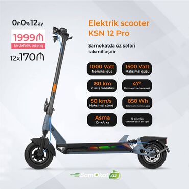 İdman və hobbi: Elektrik samokat KingSong N12 Pro Cobra scooter skuter 🛴 Samokatda öz