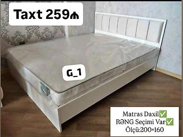 çarpayı: Model: G_1 taxt - Qiymət: 259 ₼ (şəkildə göstərilib) - Ölçü: 200×160 — 1