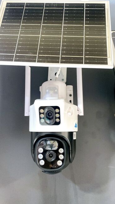 Səs gücləndiriciləri: Simsiz 4G sim kartl Solar ptz 2 kamera 360° 8mp/4K Çöl ṣəraiti ücün