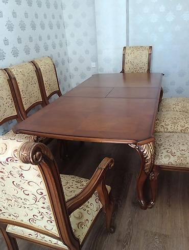 sdullar: Klassik üslubda yemək otağı dəsti - Komplekt: 1 böyük masa + 8 stul — 3