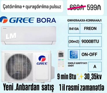 kondisioner tcl: Kondisioner Gree, Yeni, 30-35 kv. m